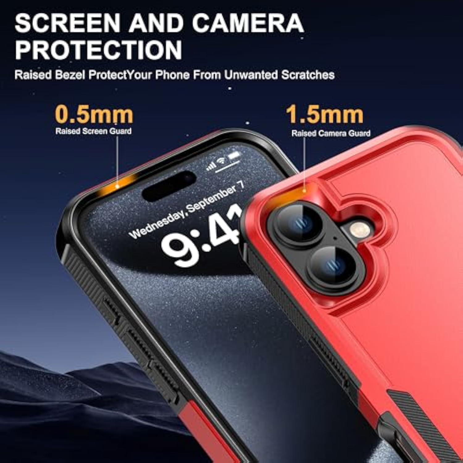 For Iphone 16 Case [Shockproof] [Dropproof] [Heavy Duty Protection] [Pocket-Friendly] Slim & Tough Non-Slip Protective Phone Cover For Iphone16 6.1Inch, Red