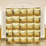 Mylar Gold Square Foil Balloons Wall Tunnel Background Flat Double Sided Metallic Chrome Balloon Arch Garland Kit For New Year'S Eve Birthday Graduation Anniversary Party Backdrop Decorations
