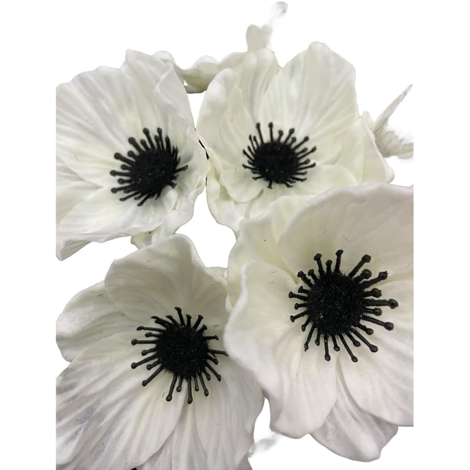 14Pcs Real Touch Anemone Poppy Bouquet For Artificial Flower Decor Kitchen Table Centerpiece Vase Home Greenery Wedding Holding Flowers Backdrop Arch Wall (White)