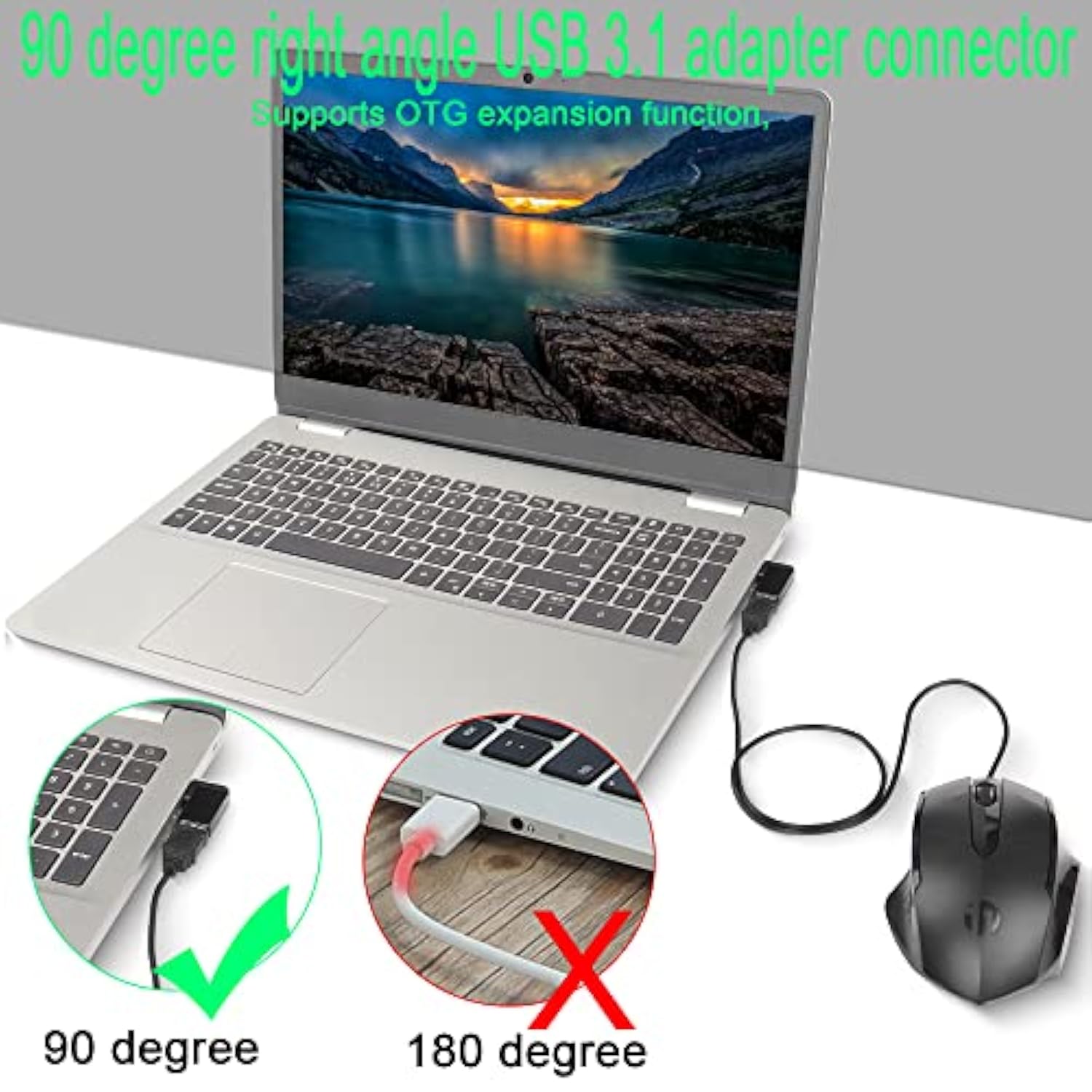 90°Angle Usb 3.1 Adapter 10Gbps Usb 3.1 Male To Female Right Angle Connector U