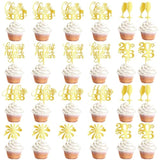 24pc Gold Acrylic 2026 New Year Cupcake Toppers