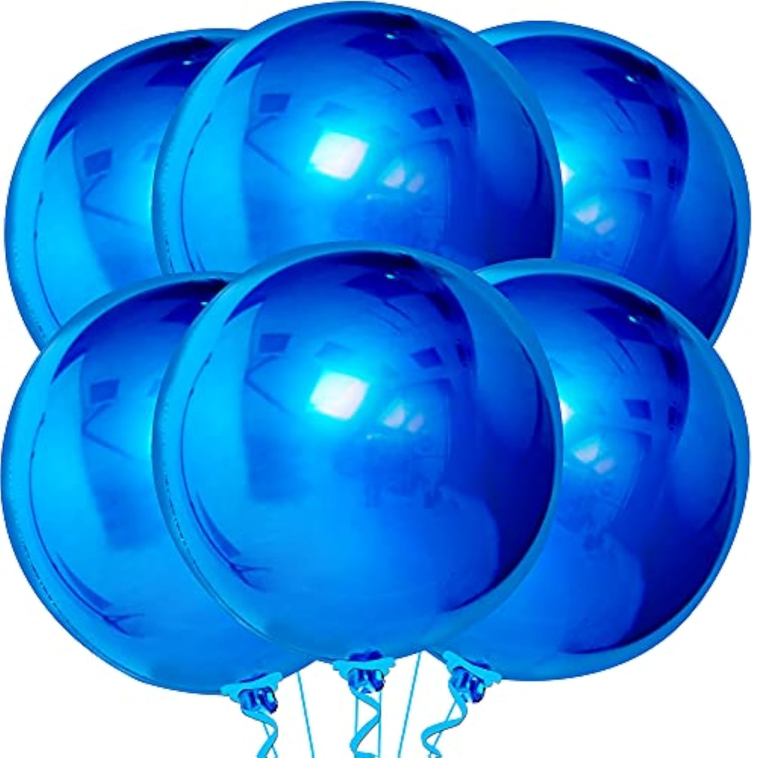 , Large Blue Mylar Balloons - 22 Inch, Pack Of 6 | Royal Blue Metallic Balloons For Party Decorations | Blue Foil Balloon, Under The Sea Party Decorations, Birthday, Baby Shower Decoration