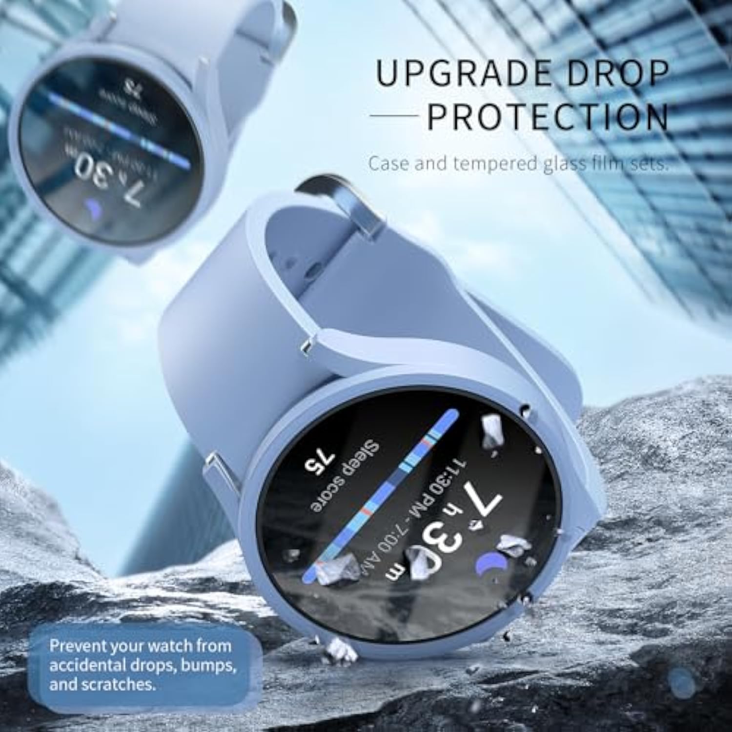 6+6 Pack Samsung Galaxy Watch 7 40mm Screen Protector Hard PC Bumper HD Glass