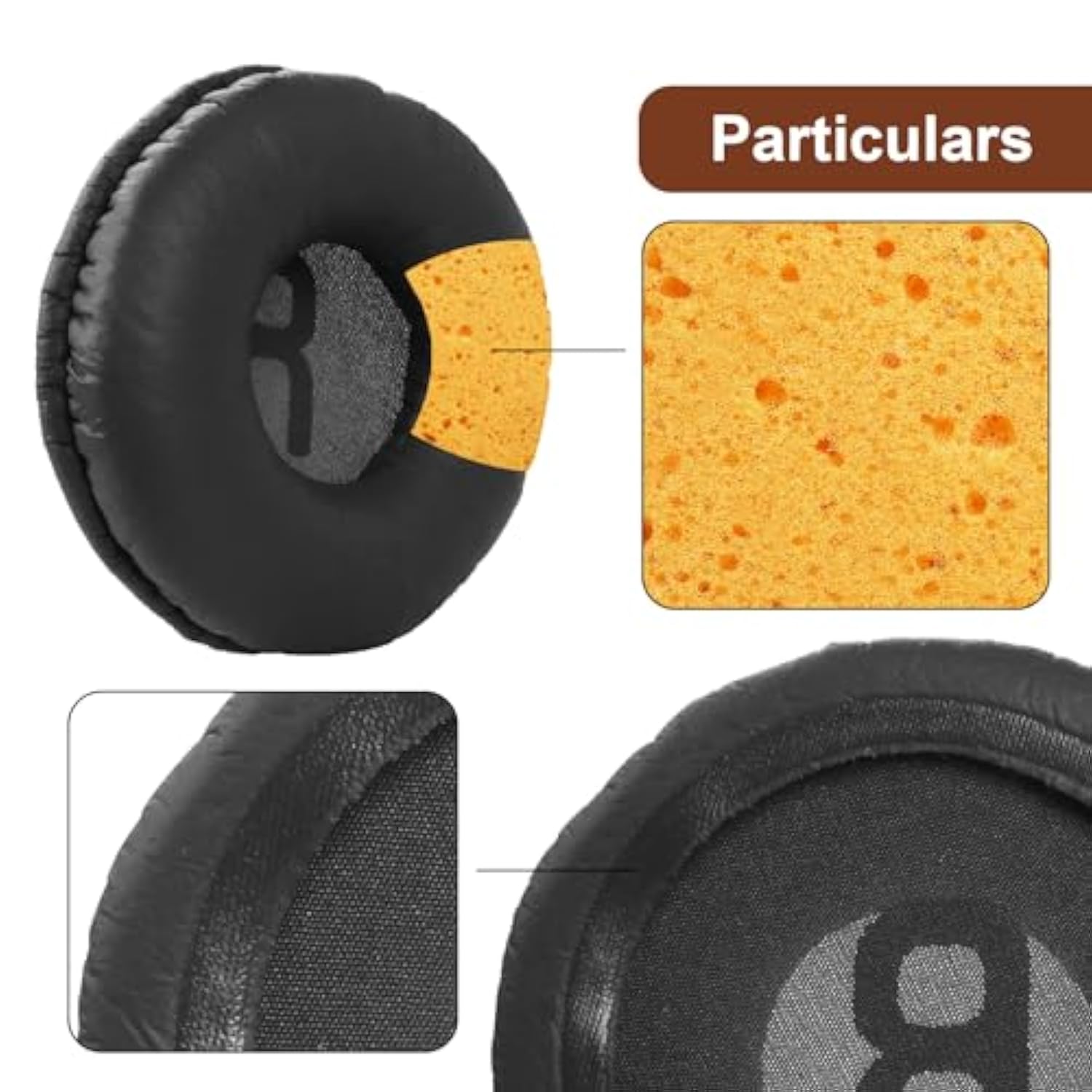 Tune 600 Ear Pads Replacement Ear Cushions Compatible With Jbl Tune 600Btnc T500Bt T510Bt Tune 500 T450Bt Jr300 Jr300Bt Headphones High-Density Memory Foam Earpads Earmuffs Ear Cups Cover - Black