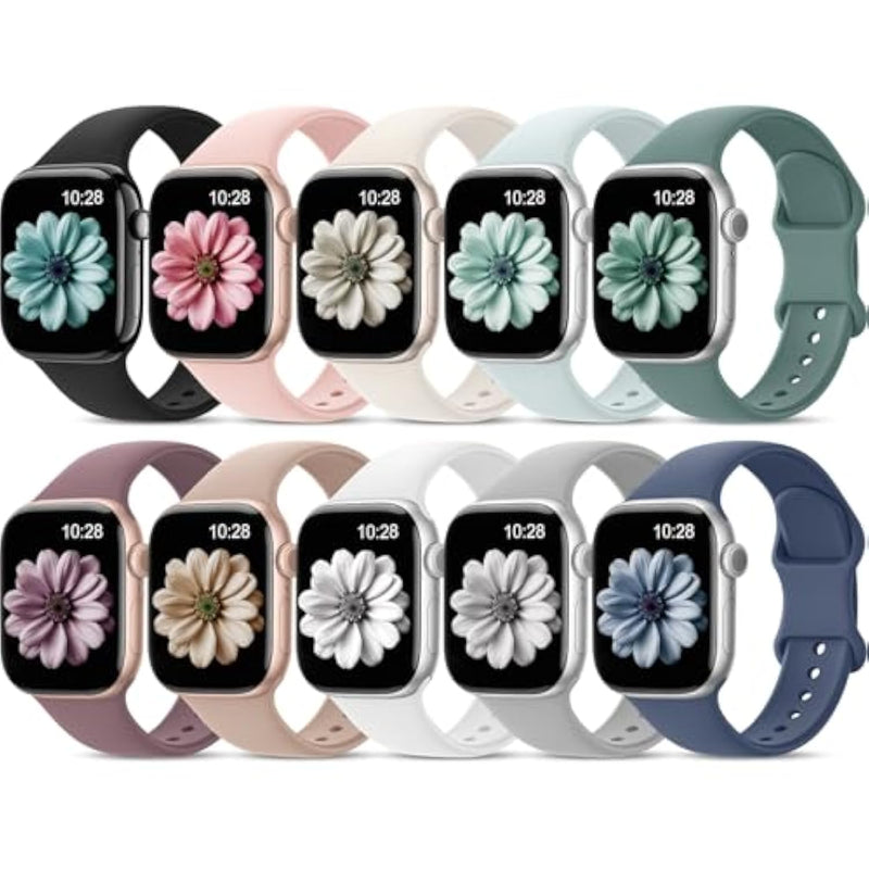 Patenting 10 Pack Sport Bands Compatible With Apple Watch Bands Women Men 40Mm 41Mm 38Mm 45Mm 44Mm 42Mm 46Mm 49Mm,Silicone Iwatch Bands Waterproof Strap For Iwatch Series 10 9 8 7 6 5 4 Se Ultra