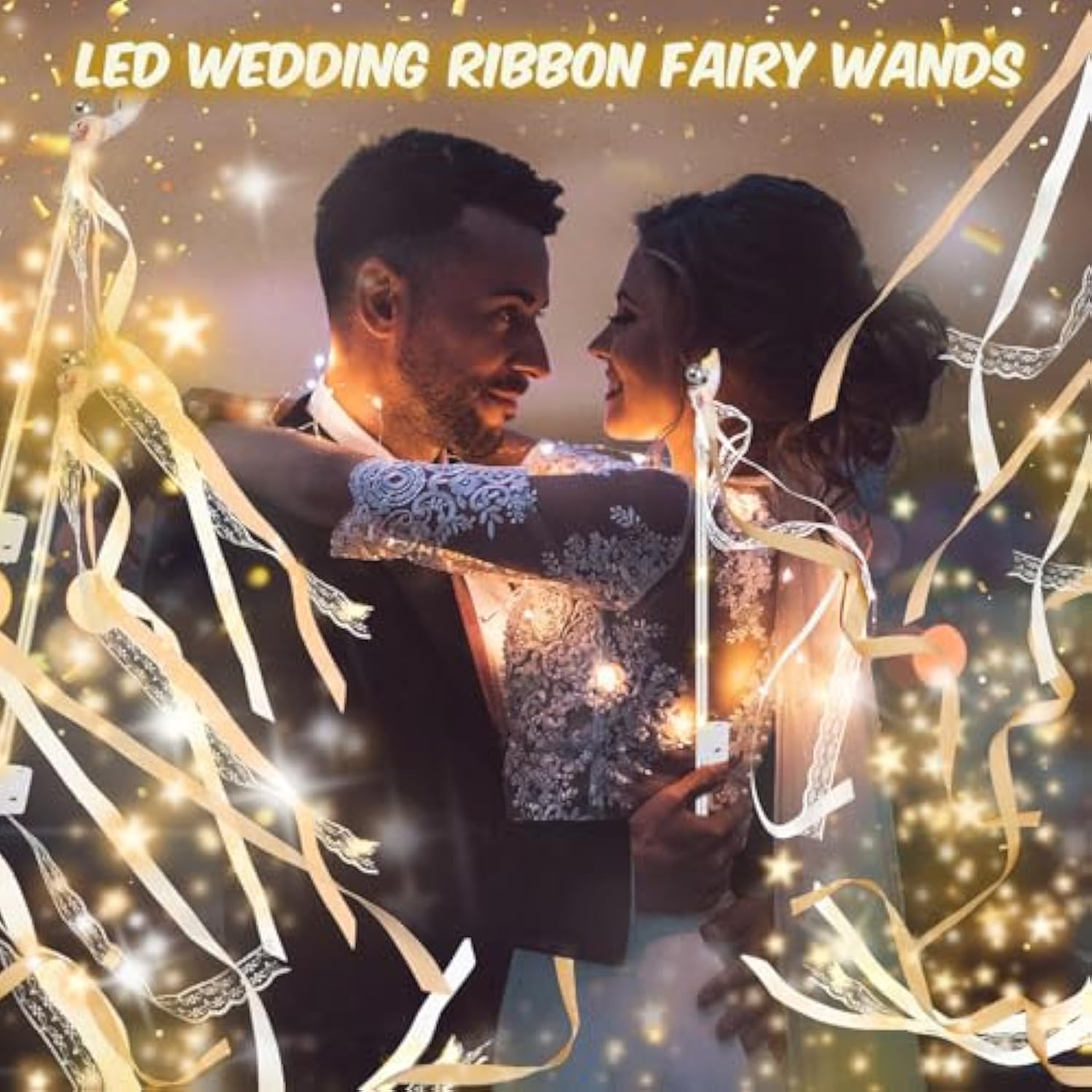 100 Pcs LED Fairy Wands with Lights and Bells for Weddings, New Year, and Parties