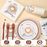 252 Pcs Love Is Brewing Coffee Bridal Shower Party Tableware Set Love Is Brewing Plates Napkins Cups Cutlery For Coffee Lovers Bachelorette Party Decorations Supplies 36 Guests
