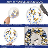 176Pcs Navy Blue Gold Balloons Arch Kit, Navy Blue Balloon Garland Met