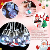 1 Pc Christmas Lights 6.6Ft 10 Led Bulbs Snowball Lamp String Spherical Lights With Tree Snowman Candy Santa Claus Gift