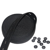 Button Hole Elastic Spool 3/4-Inch Wide Knit Stretch Band And 10Pcs Re