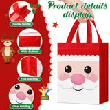 16 Pcs Christmas Gift Bags With Handles 10 X 8 X 4 Inch Reusable Multifunctional Non Woven Christmas Gift Doll Bags Wrapping Xmas Party Favors For Holiday Xmas Gifts