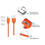 Replacement Charging Cable 3.3FT Fast Power Cord for Ring Video Doorbell 2 3 3 Plus 4 Pro Plus Camera Battery Orange