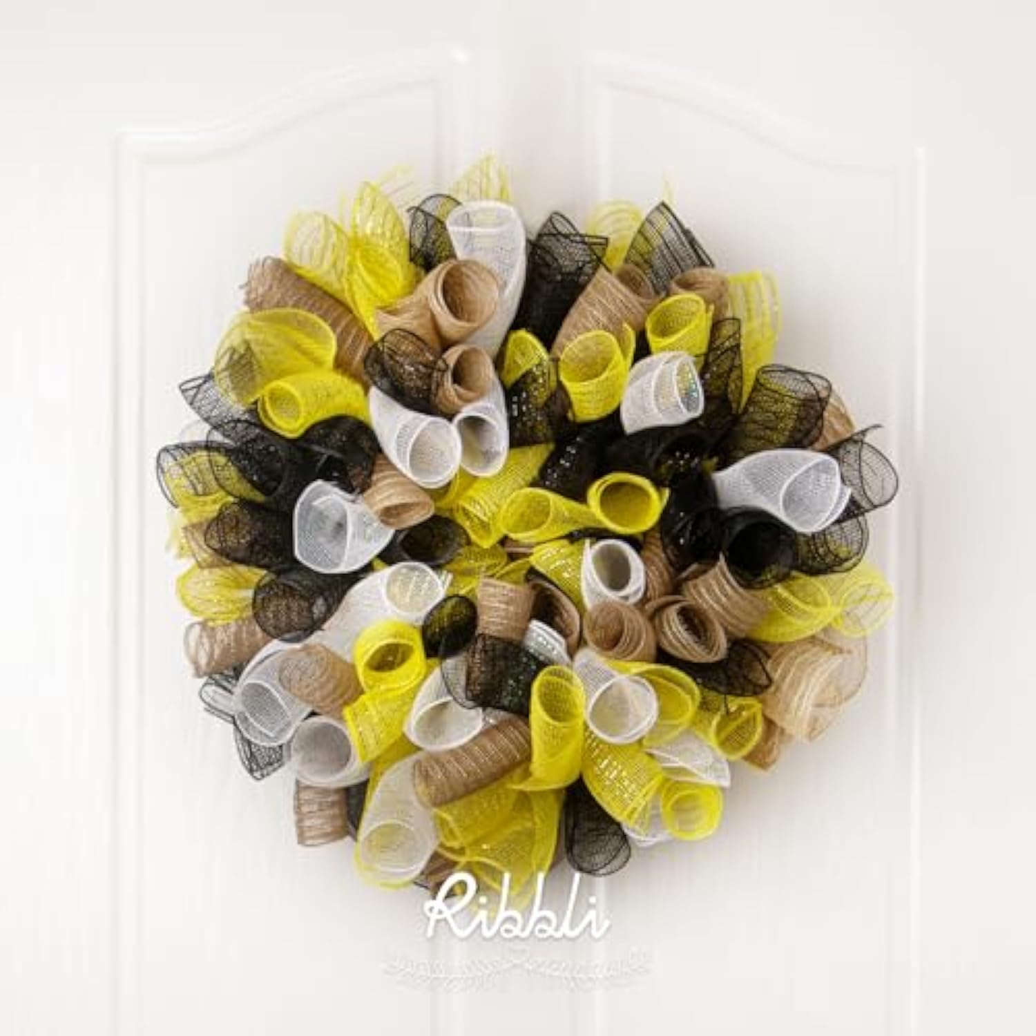 4 Rolls Easter Metallic Mesh Ribbon, Deco Poly Mesh 10 Inch X 30 Feet(