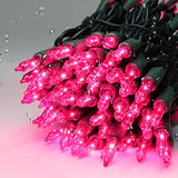 Ultra-Bright Connectable Pink Christmas Light Set 100 Count 19.6 Feet Incandescent Bulb Mini String Light For Indoor Out