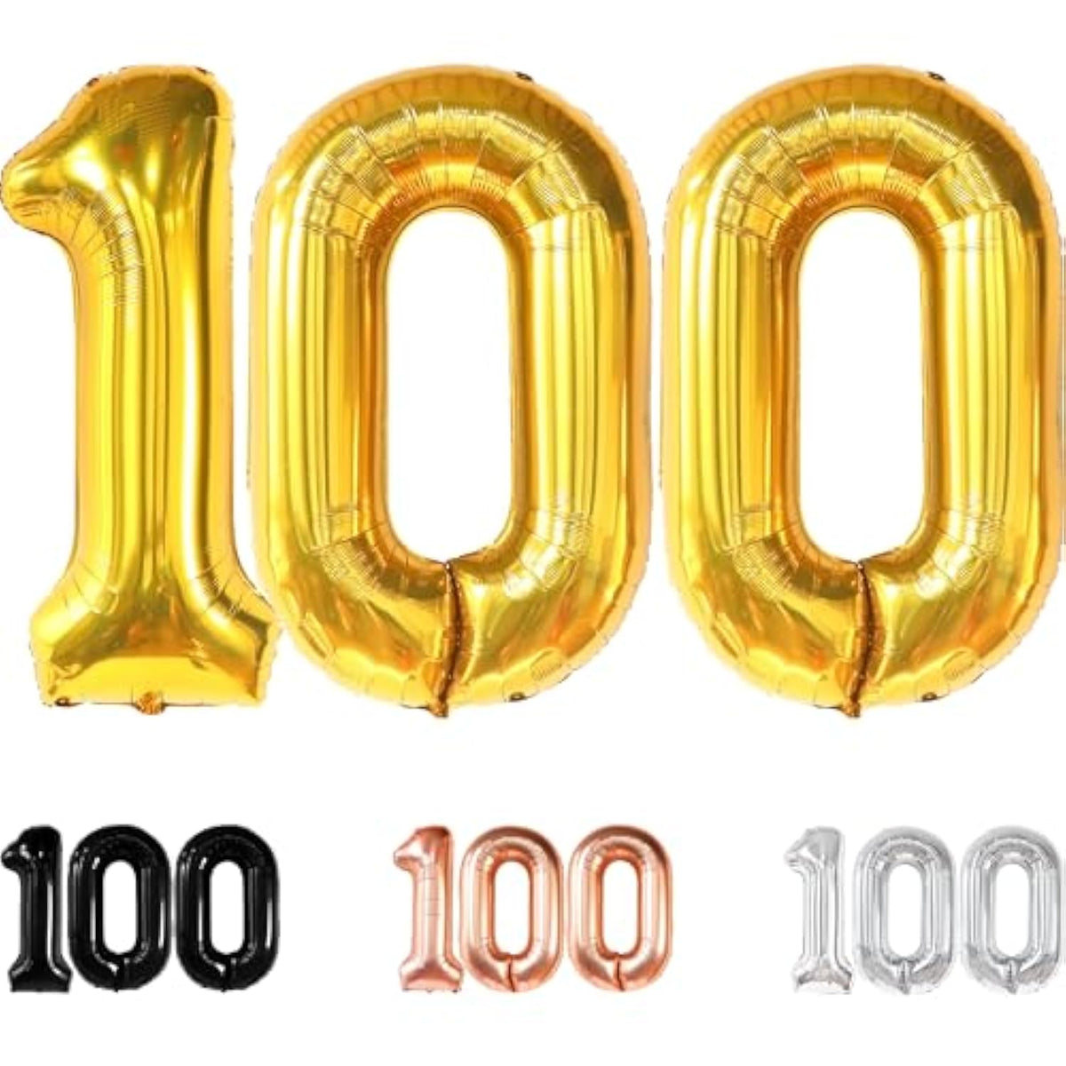 , Large Gold 100 Balloon Number - 40 Inch | Mylar Foil Balloon For 100Th Birthday Decorations | 100Th Gold Balloons For Anniversary Decorations | Golden Birthday Party Decorations