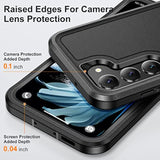 Designed For Samsung Galaxy S23 Plus Case Galaxy S23+ Plus Case 3 In 1 Military Grade Protective Case Cover Silicone Heavy Duty Rugged Shockproof For Galaxy S23 Plus S23+ Plus Phone Case (Black+Black)