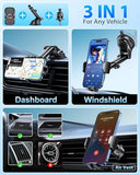 Car Phone Holder[Military-Grade 360°Suction Cup]Phone Holders For Your Car Universal Accessories Air Vent Dashboard Windshield Phone Mount Automotive Cradles Fit For Iphone Android Smartphone