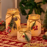 Christmas Centerpieces For Tables, Table Decor With Mason Jar, Flowers, Christmas Winter Table Decorations Centerpieces, Xmas Holiday Center Pieces For Tables, Kitchen, Room, Dining Decor