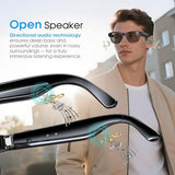 AI Smart Glasses with 800mp Camera Real-Time Translation in 139 Languages,1200p Video Recording,Open-Ear Audio,Object Recognition for iOS Android