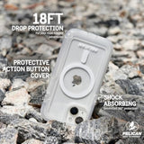 Voyager Series - Iphone 15 Case 6.1" [Compatible With Magsafe] [Anti-Yellow] Magnetic Charging Phone Case With Belt Clip Holster Kickstand [18Ft Military Grade Drop Protection] - Clear