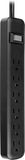 Surge Protector Power Strip 6 Outlets 450J 3FT Flat Plug Extension Cord 2 Pack Black