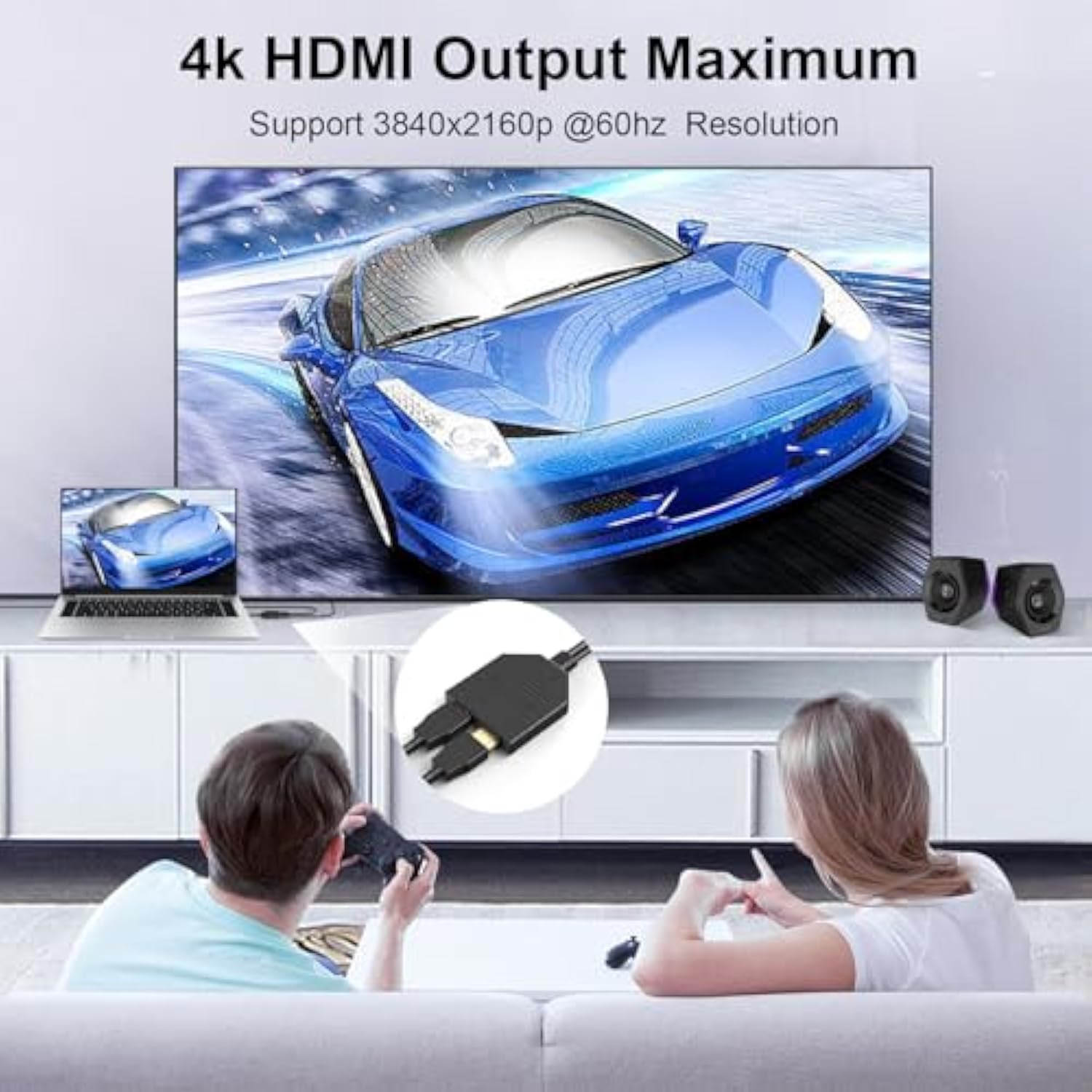 4K 60Hz Hdmi Splitter 1 In 2 Out Hdmi Cable Male To Dual Female Hdmi 2.0 With