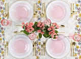 32 Piece Combo Plates Set includes 16-7'' inch Plate & 16-10'' inch Plates Pink Hammered Plastic Party Plate Premium heavyweight Elegant, Disposable, Tableware, Dishes,