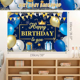 149PCS Blue & Silver Birthday Decor Kit – Includes Backdrop, Balloon Arch, Tablecloth and Banner