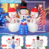 2025 Christmas Inflatable Snowman 6Ft 3 Snowmen With Gift Box Christmas Inflatables Outdoor Decoration Xmas Snowman Blow