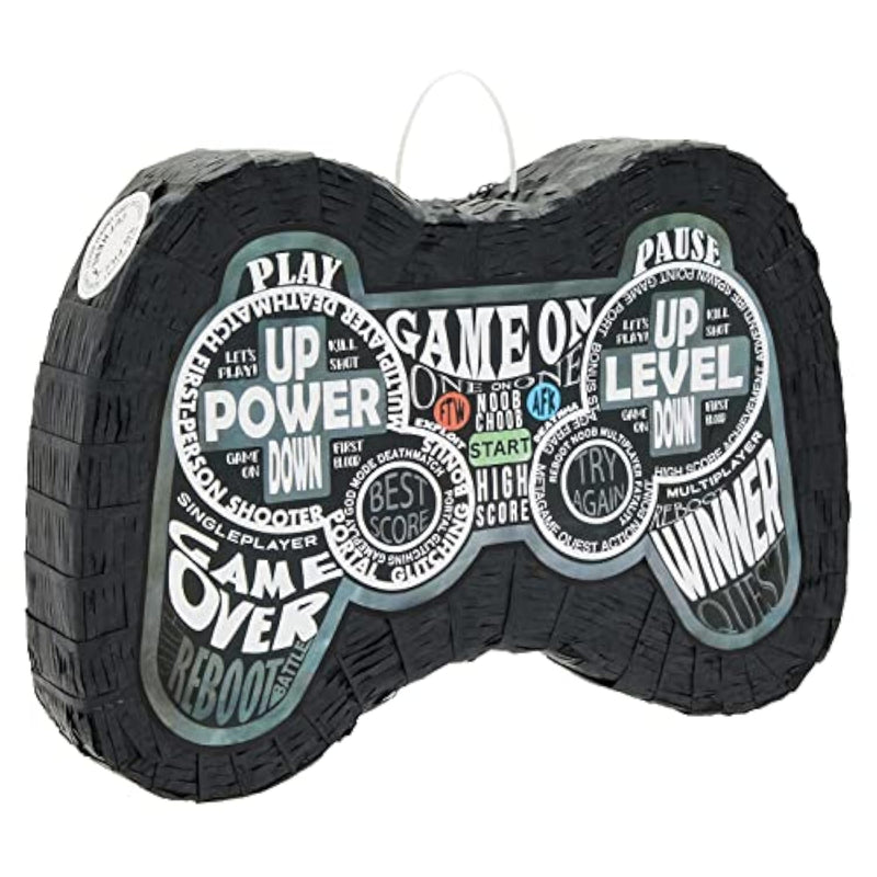 Sustainable Greetings Video Game Pinata For Boys, Gamer Birthday Decorations And Party Supplies, Controller Shaped (Small, 16.5X11X3 In) - Video Game Birthday Decorations