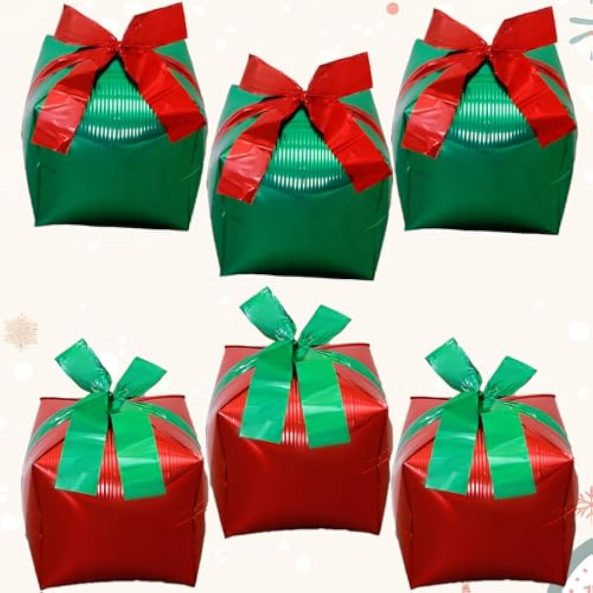 Christmas Foil Balloons, 18 Inch Red Green Gift Box Mylar Foil Balloons With Bow For Xmas Party Decorations, Large Merry Christmas Boxes Balloon For Balloon Garland New Year Party Decor Supplies