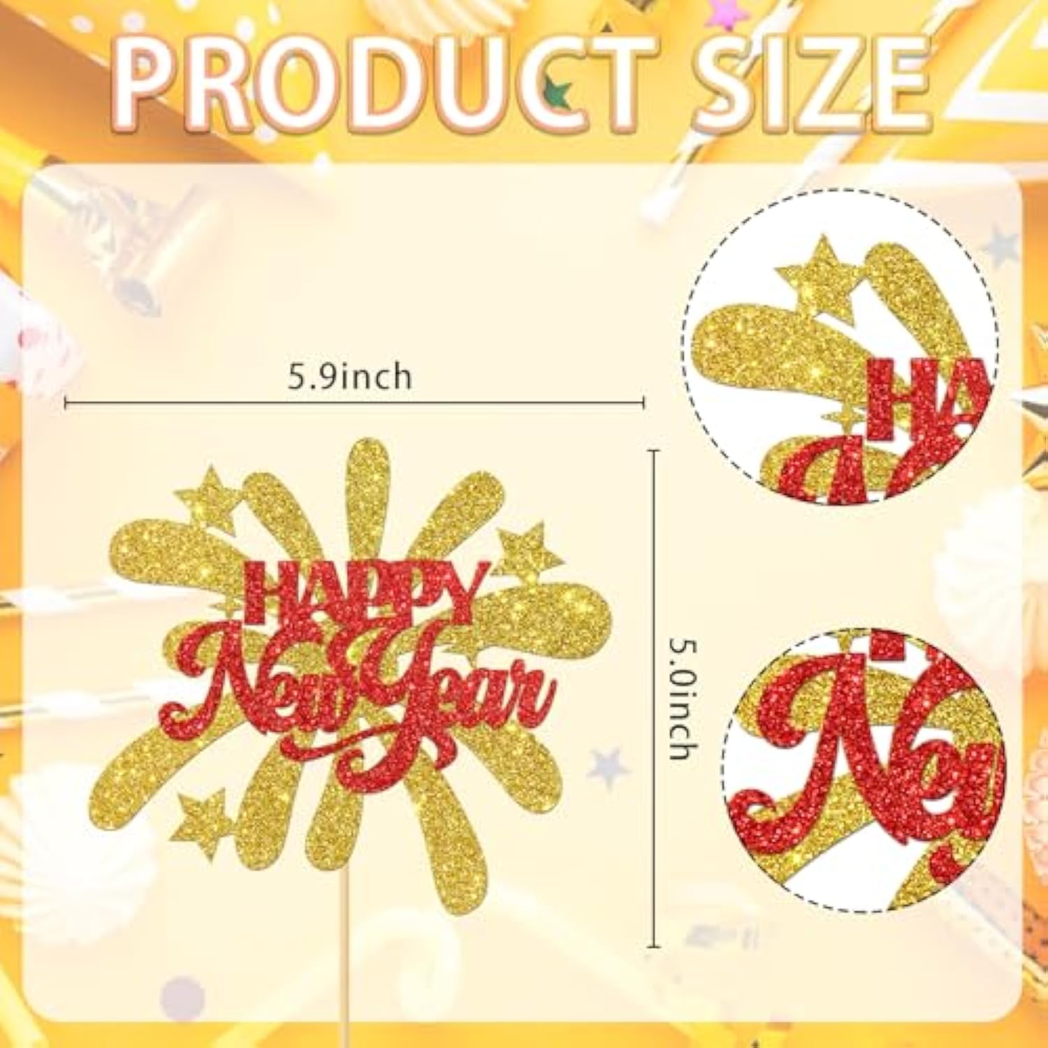 Happy New Year 2026 Cake Topper Party Decoration Signs