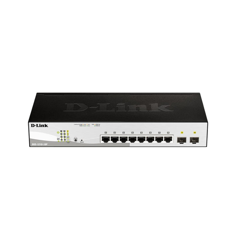 D-Link PoE+ Switch, 8 10 Port Smart Managed Layer 2+ Gigabit Ethernet with 2 G