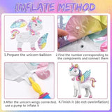 5 Pcs Self-Standing Unicorn Balloons with Crown, Rainbow & Star Foil for Party Decor