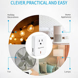 Remote Control Outlet Wireless Light Switch For Household Appliances, Expandable Remote Light Switch Kit, Up To 100 Ft Range, White (5 Outlets + 2 Remotes)