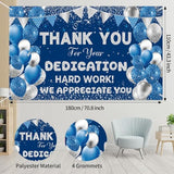 We Appreciate You Banner Backdrop Large Blue Silver Photo Booth Backdrop Employee Thank You Banner Employee Appreciation Decor for Teachers Nurses Graduations Staff Recognition Events