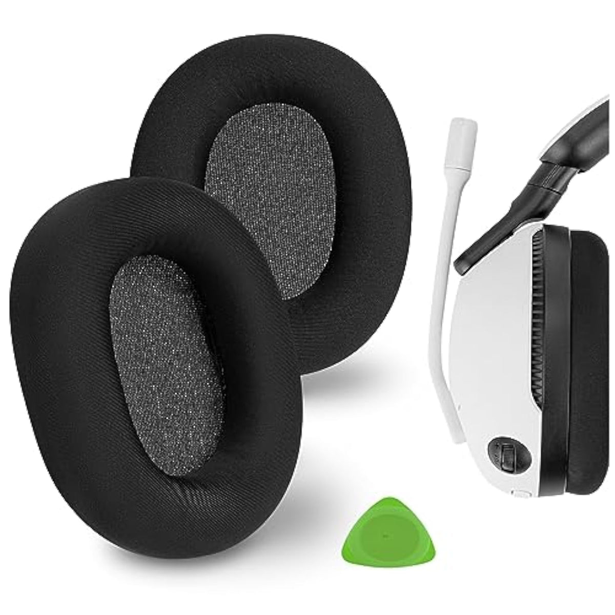 Geekria Comfort Ice Silk Replacement Ear Pads for Sony INZONE H7 (WH-G700), INZONE H9 (WH-G900N) Headphones Ear Cushions, Repair Parts (Black)
