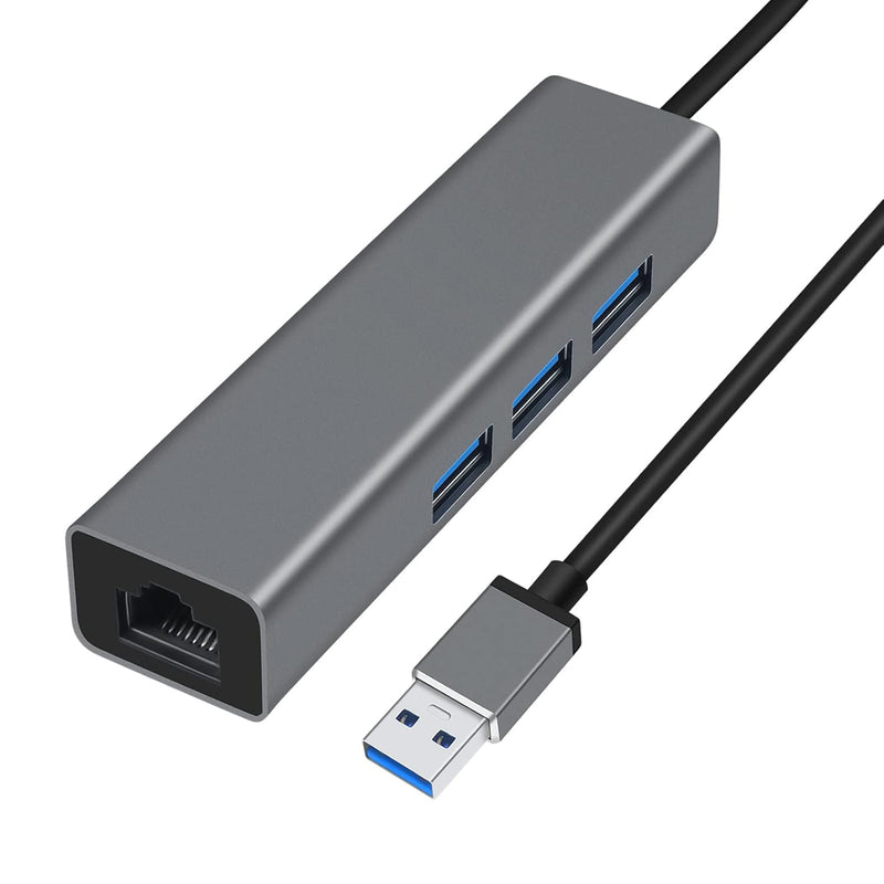 DTech 3 Port USB to Ethernet Adapter USB 3.0 Hub 10/100/1000 mbps Gigabit Wire