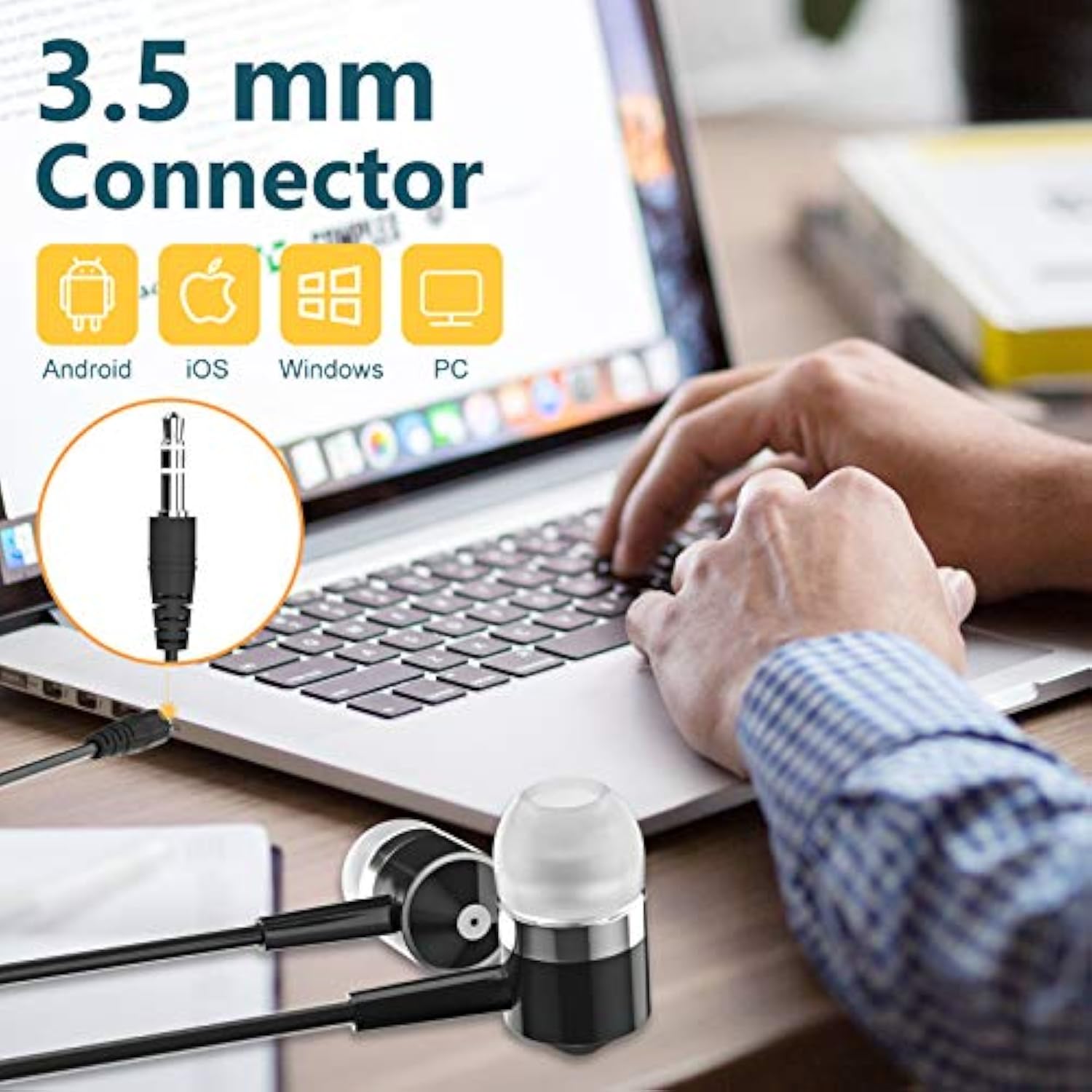 10-Pack Wired Earbuds Mixed Colors Compatible with iPhone Smartphone Laptop