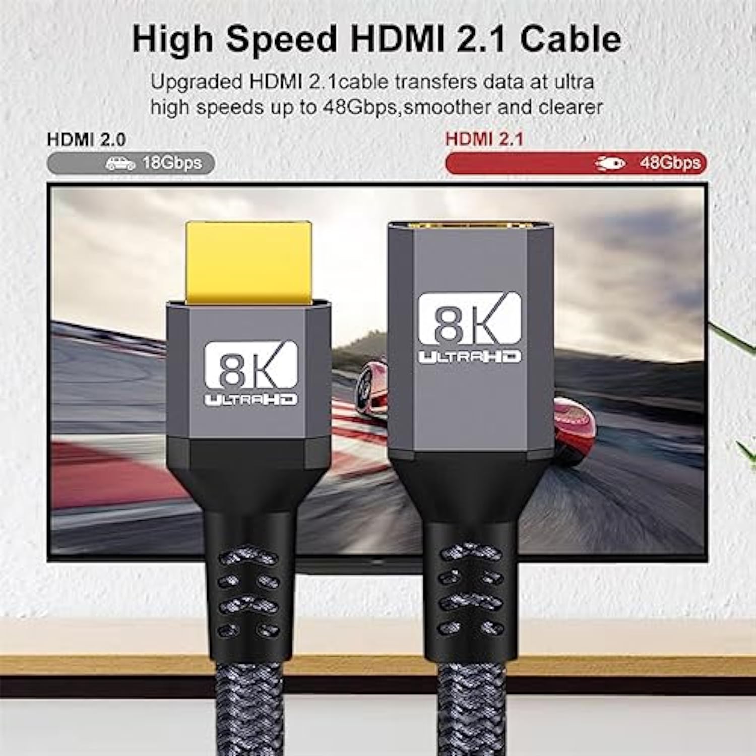 xiwai HDMI 2.1 Extension Cable Male to Female Ultra-HD 8K 60hz 4K 120hz 48Gbs