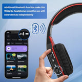 Wireless Headphones For Tv Watching With Rf Transmitter Charging Dock, Plug And Play, 100 Ft Wireless Range, Rechargeable 20 Hour Battery (Black With Red)