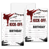 Karate Birthday Party Invitation, Martial Arts Themed Fill-In Invites, 20 Invitations With Envelopes For Man (4" X 6"), Adults Ninja Party Favors Decorations And Supplies -43
