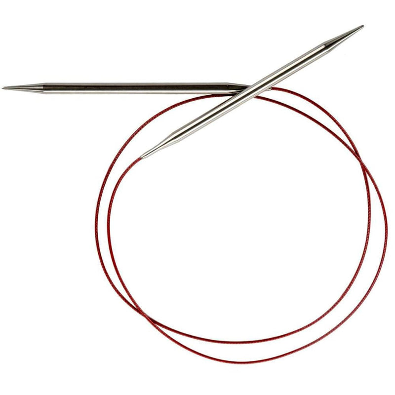 7040-10.5 40-Inch Red Lace Stainless Steel Circular Knitting Needles, 10.5/6.5