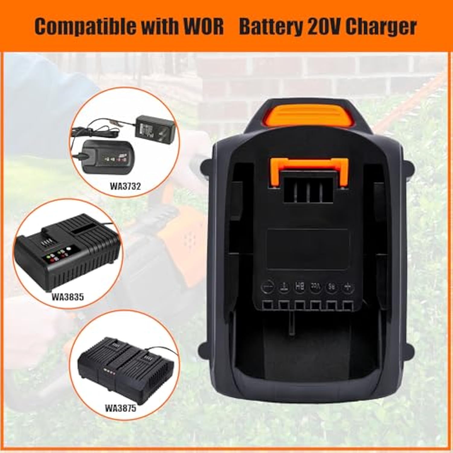 Battery Replacement For Wor Battery 20V And Battery Charger For 20 Volt Lithium Battery Wa3520 Wa3525 Wa3575 Wg151S Wg155S
