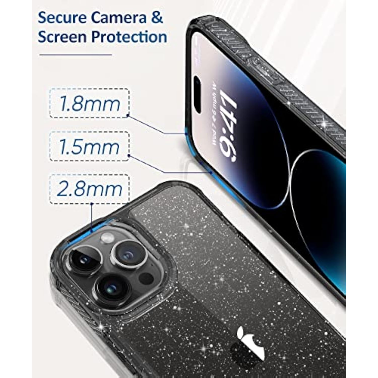 Iphone 14 Pro Max Screen Protector With Glitter Shockproof