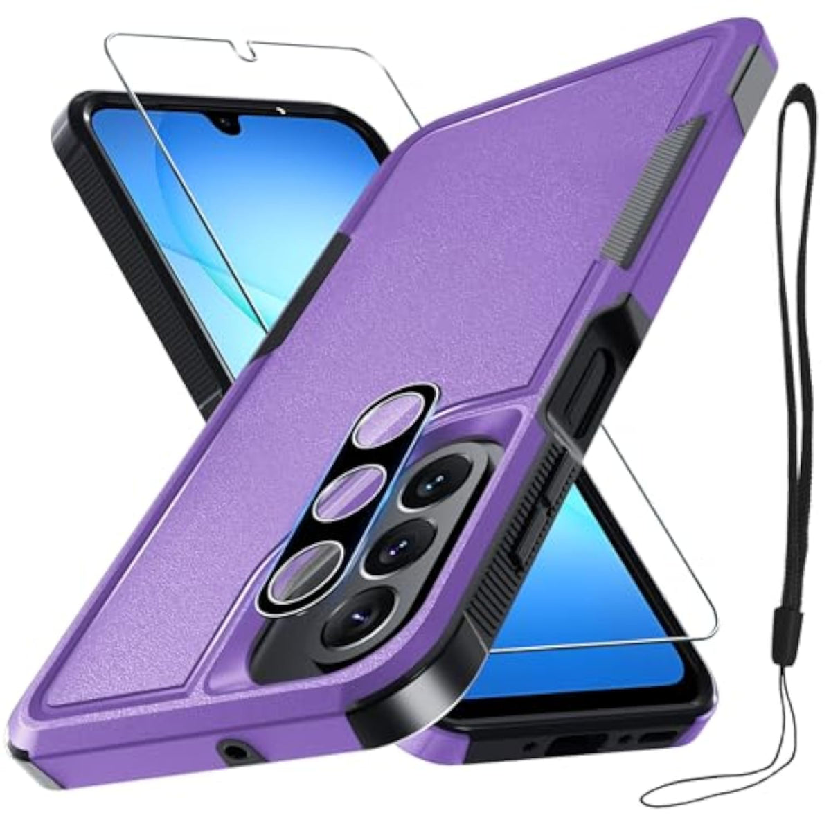 Lavender Case for Samsung Galaxy A17 5G Phone with Built-in Screen Protector