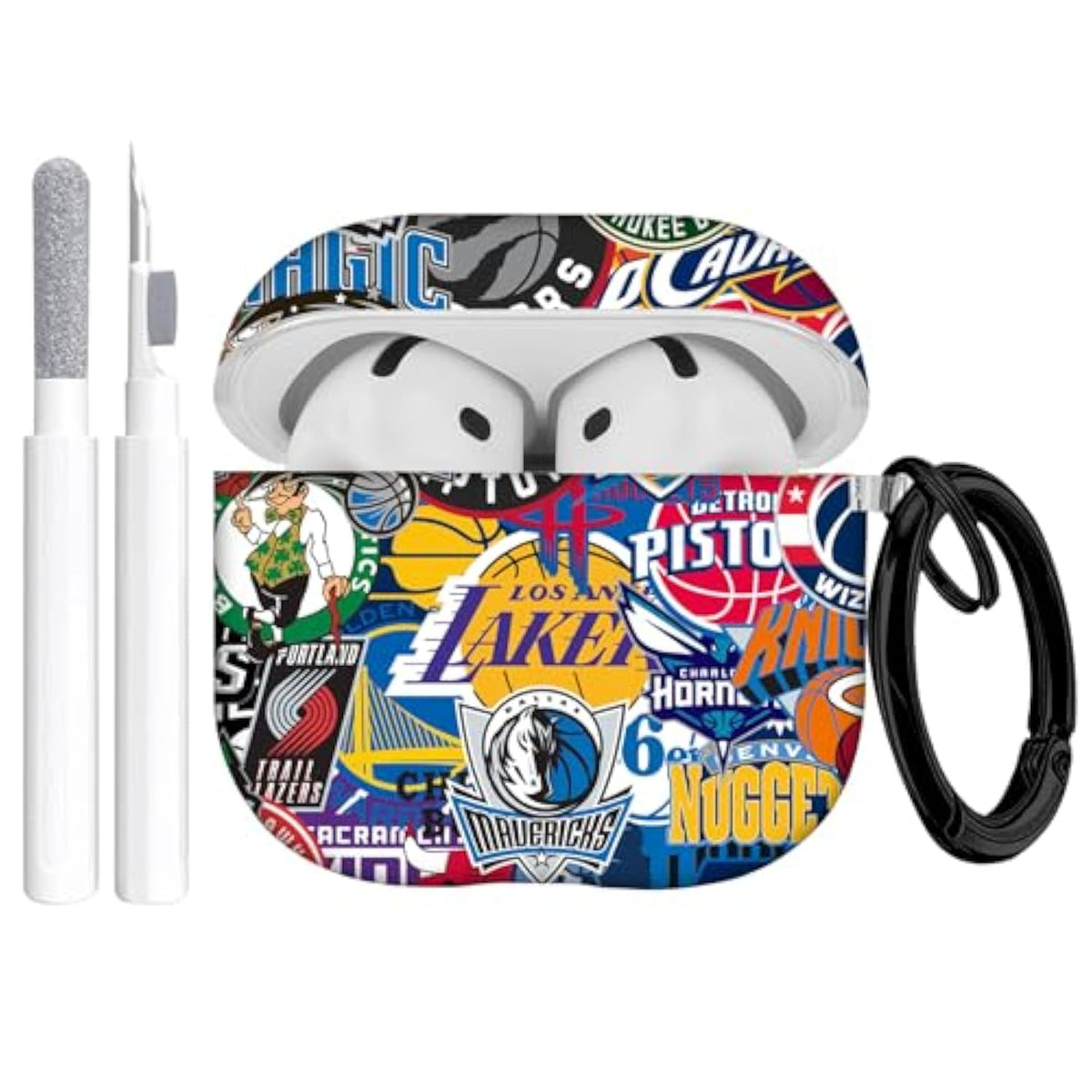 For Apple Airpods 4Th Generation Case Cover(2024), Protective Tpu Soft Cases Cover Rugged For Airpods 4 Case With Cleaner Kit & Keychain For Women Men?Basketball