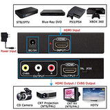 HDMI to RCA and AV 3RCA Converter Adapter, Support 1080P, PAL, NTSC for HD TV and Older TV (Black, Iron Shell)