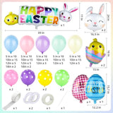 169 Pcs Easter Balloon Arch Kit Pastel Balloon Arch With Bunny Easter Egg Chick Foil Balloons For Easter Party Supplies Spring Birthday Baby Shower Decorations