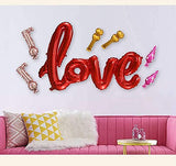 Valentine's Day Balloons Large Red LOVE Foil Banner,42 Inch Mylar Foil Letters Balloons Reusable Material for Wedding Bridal Shower Anniversary Engagement Party Decorations Supplies